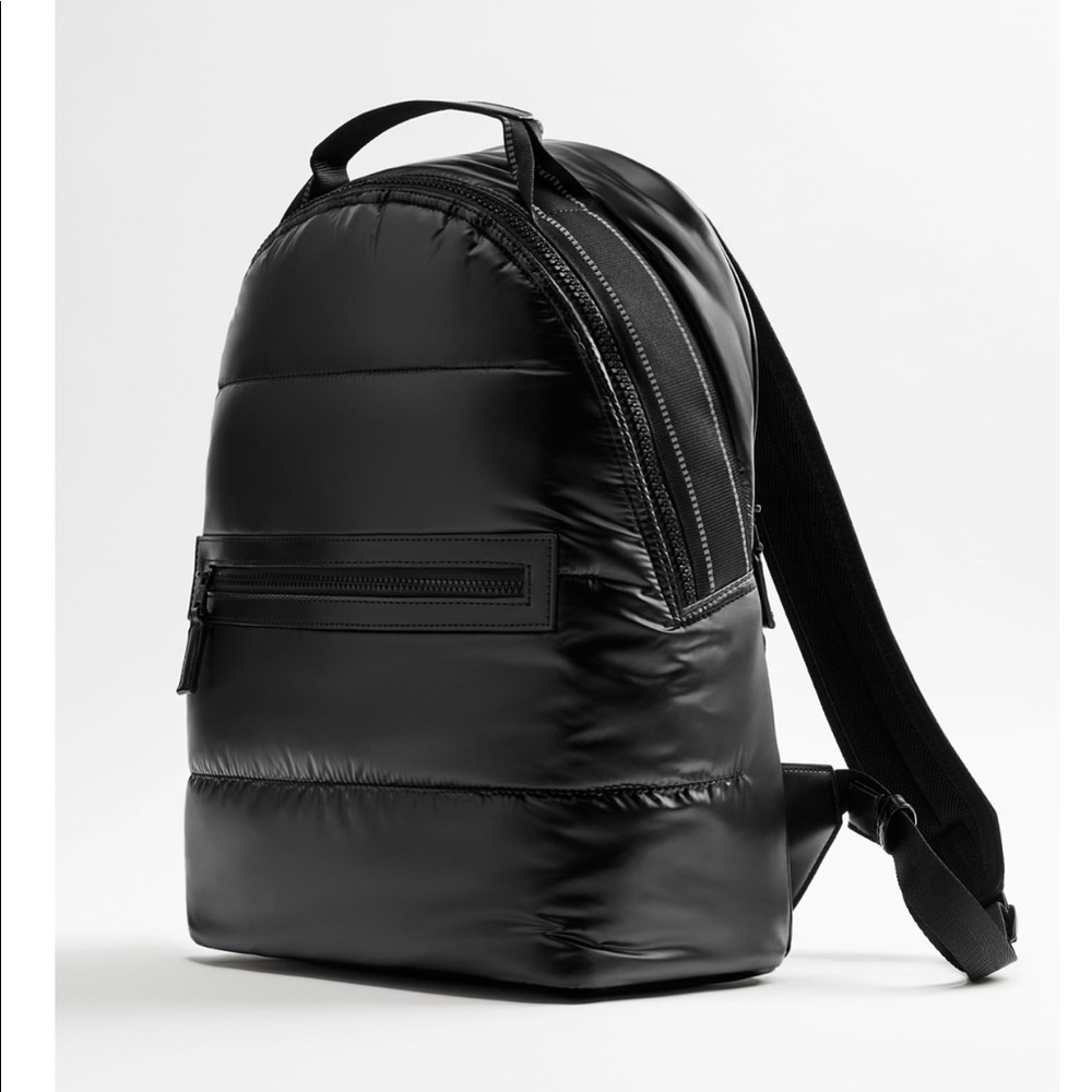 Zara black quilted backpack